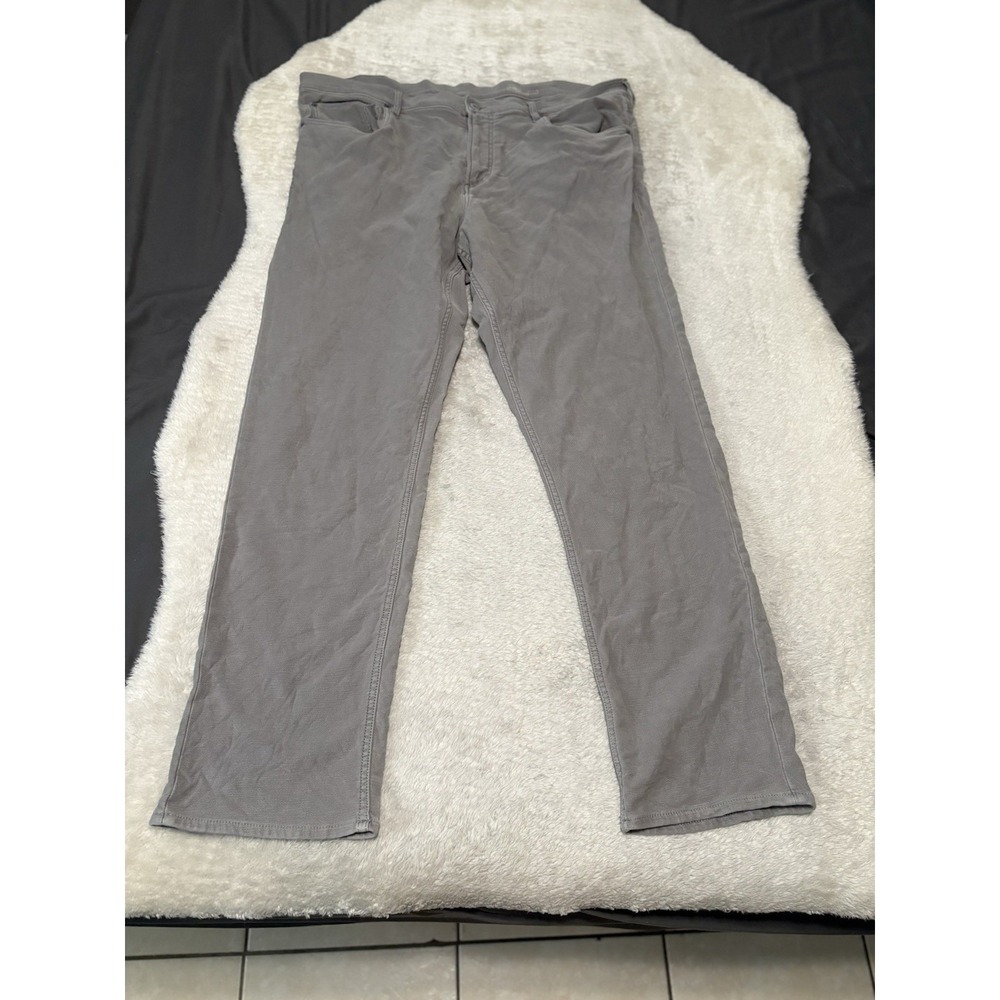 Faherty Pants Mens 40x32 Grey Stretch Terry 5 Pocket Slim Straight Soft Comfort